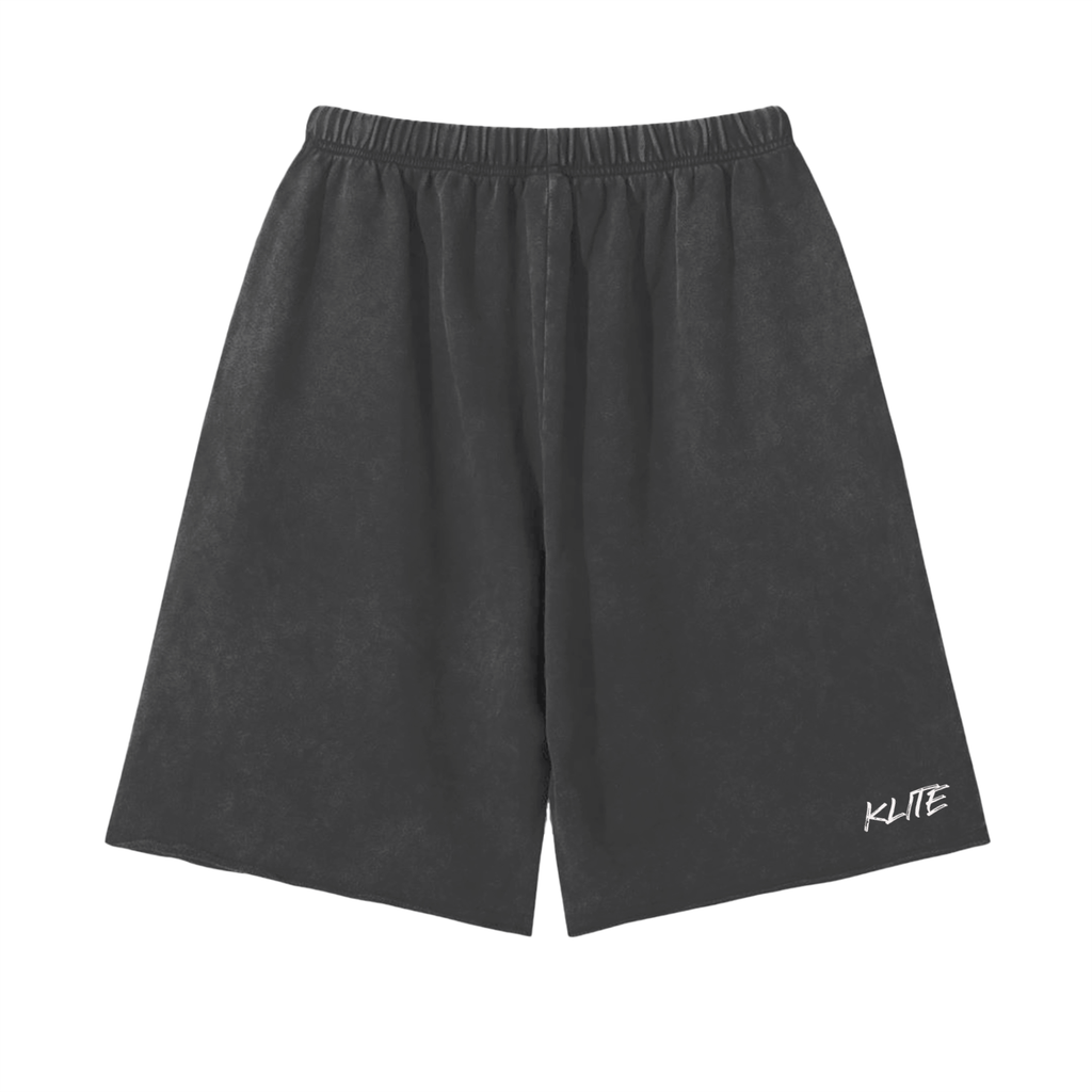 Snow Washed Raw Hem Shorts