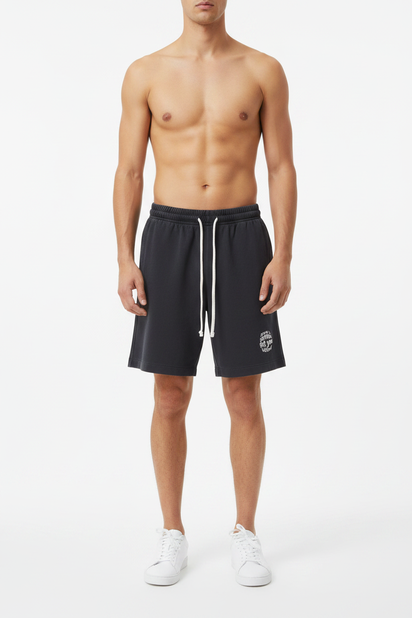 Model wearing KLibe shorts - front